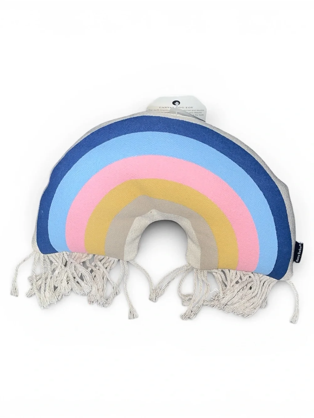 Harry Barker Rainbow Canvas Dog Toy NWT Boho Pet Toy Fringe